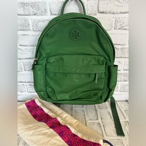 Tory Burch Ella Nylon Backpack Green